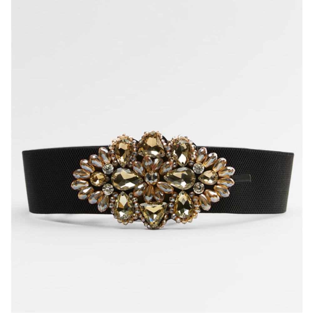 Zara Elastic Rhinestone belt - Picture 2 of 6